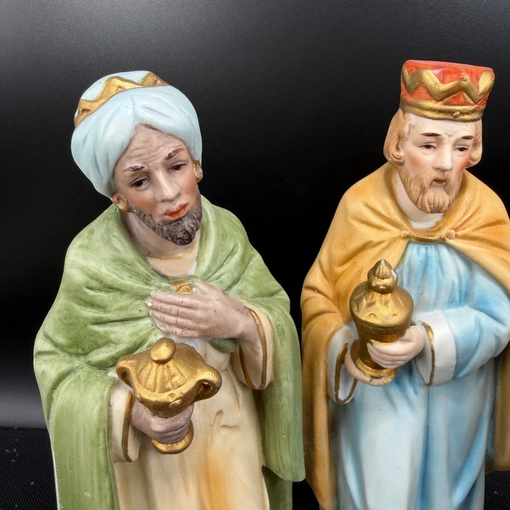 Homco Three Wise‎ Men Nativity Figurines Porcelain Christmas Magi Set of 3 Large